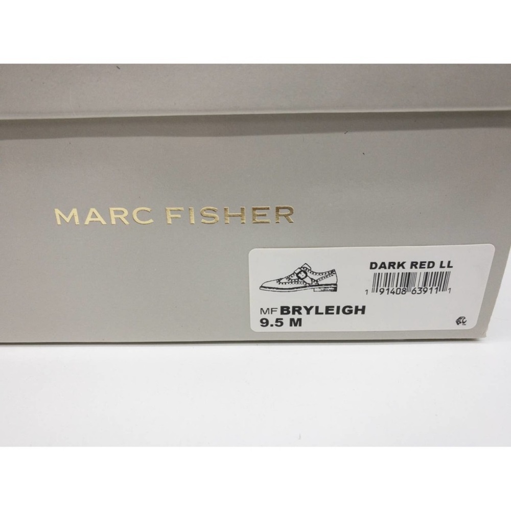 Marc Fisher Dark Red Brown Bryleigh Wingtip Studded Buckle Accent Oxfords 9.5 - Picture 8 of 8